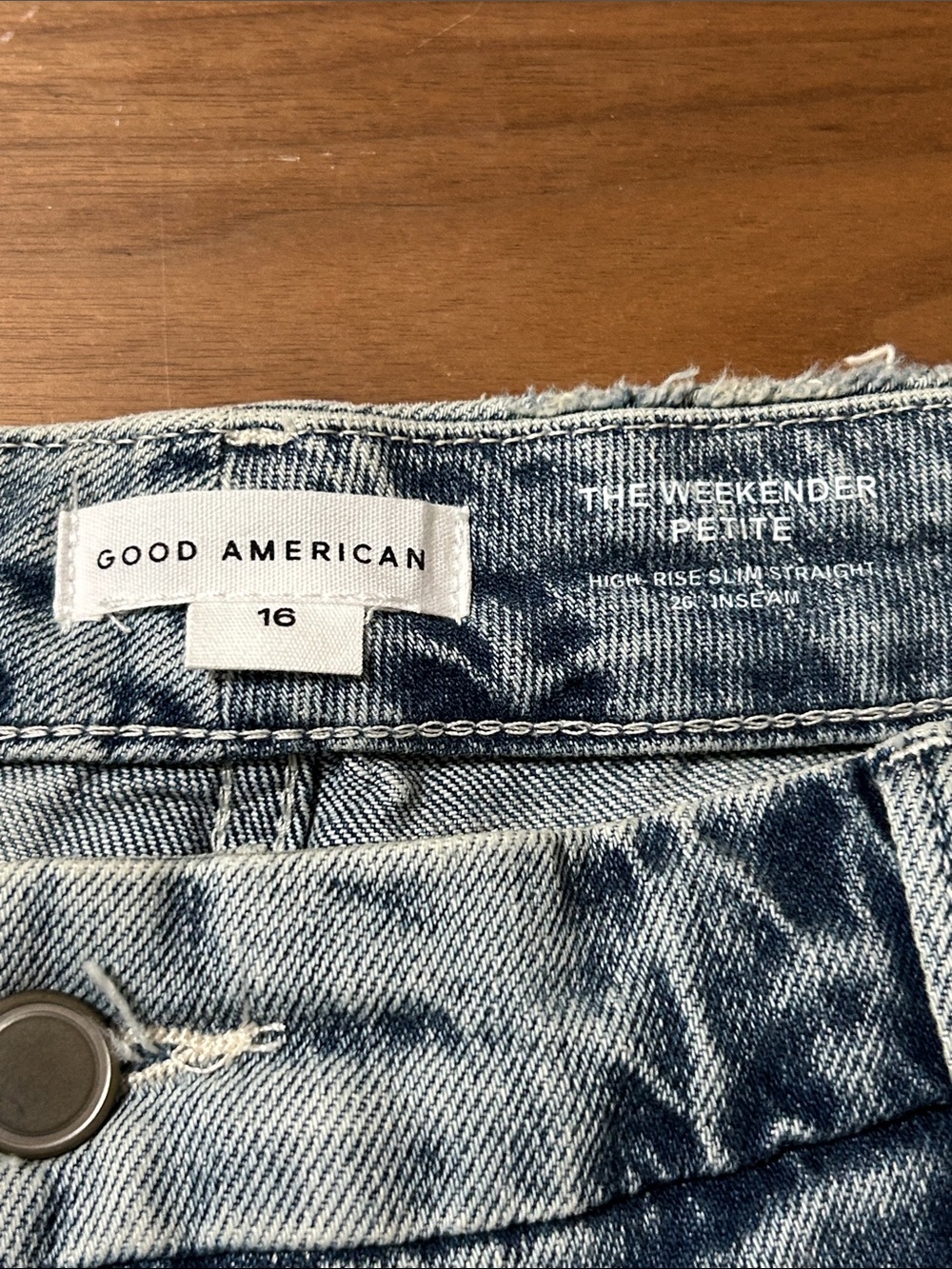 Good American The Weekender Petite High Rise Slim Straight Jeans Size 16 - Picture 3 of 10